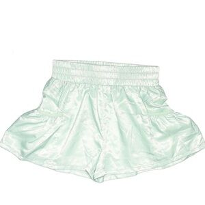 Shiny Mint Green Lounge‎ Shorts Elastic Waistband Pockets Casual Comfy